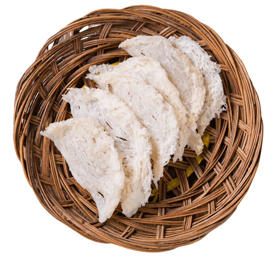Edible bird's nest in a woven basket