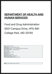 FDA Registration